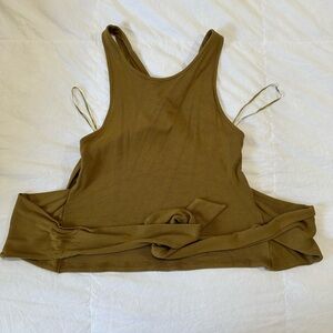 Mustard brown tie back top!